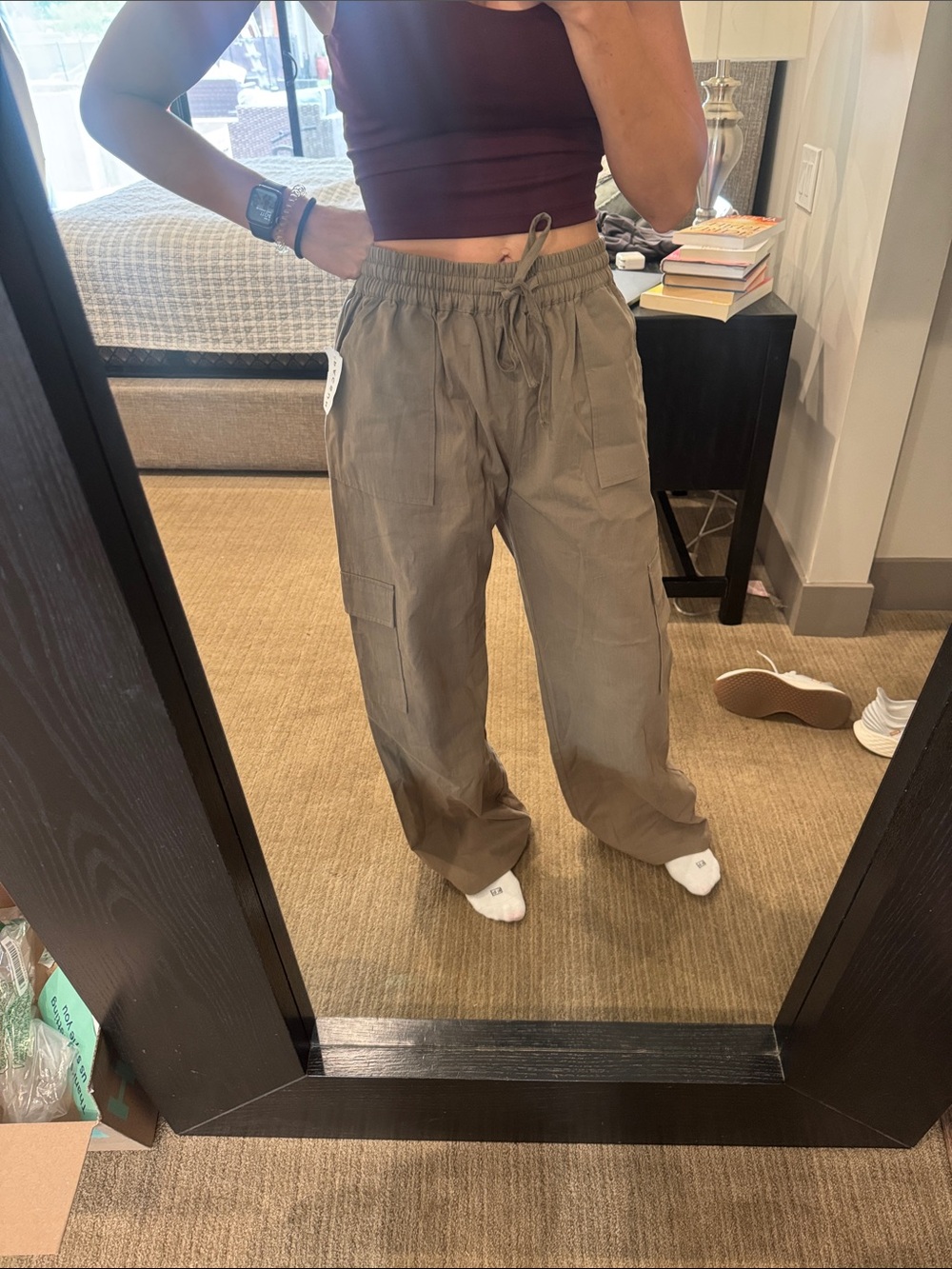 PacSun Womens  Wide-Leg Cargo Pants